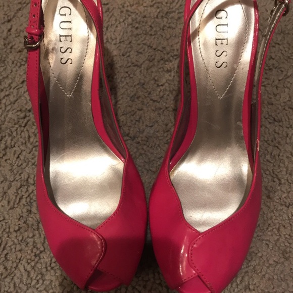 GUESS G heels , stilettos pink open toed pumps - Picture 2 of 4